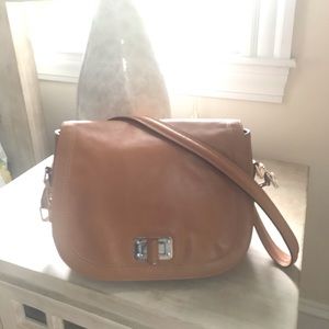 Tan leather bag by Reiss